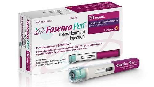 Last month The Mail on Sunday revealed that a new biologic, tezepelumab, created to tackle some of the hardest-to-treat forms of asthma, is expected to be approved for NHS use later this year. But doctors say that, too often, Britons who could benefit from already-approved biologics are not being given the option. Pictured: Biologic asthma drug benralizumab