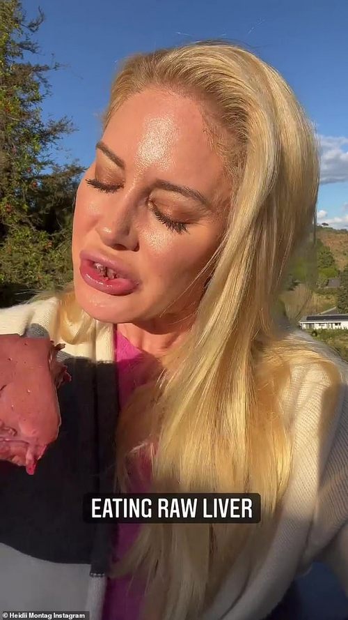 Last year, Heidi left the world stunned when she shared videos of herself cutting up bison liver with scissors and eating tiny cubes of it