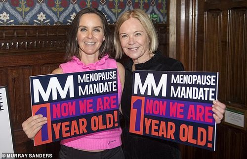 Menopause Mandate celebrates its first birthday at the Houses of Parliament today. Pictured from left: Alex Mahon and Mariella Frostrup