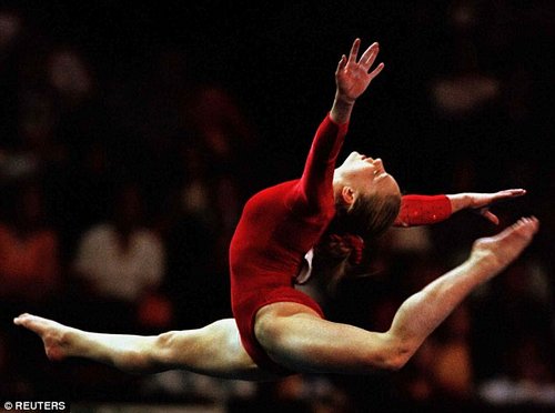 Former US gymnast Vanessa Atler (pictured at the 1998 Goodwill Games in New York City) became a gymnastics star when she was just 15 in 1997. But she said she was also weighed three times a day, which led her to develop an eating disorder
